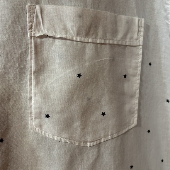 Banana Republic Quinn Boy Fit Button Down Shirt White With Stars Long Sleeve XXL - Picture 4 of 11